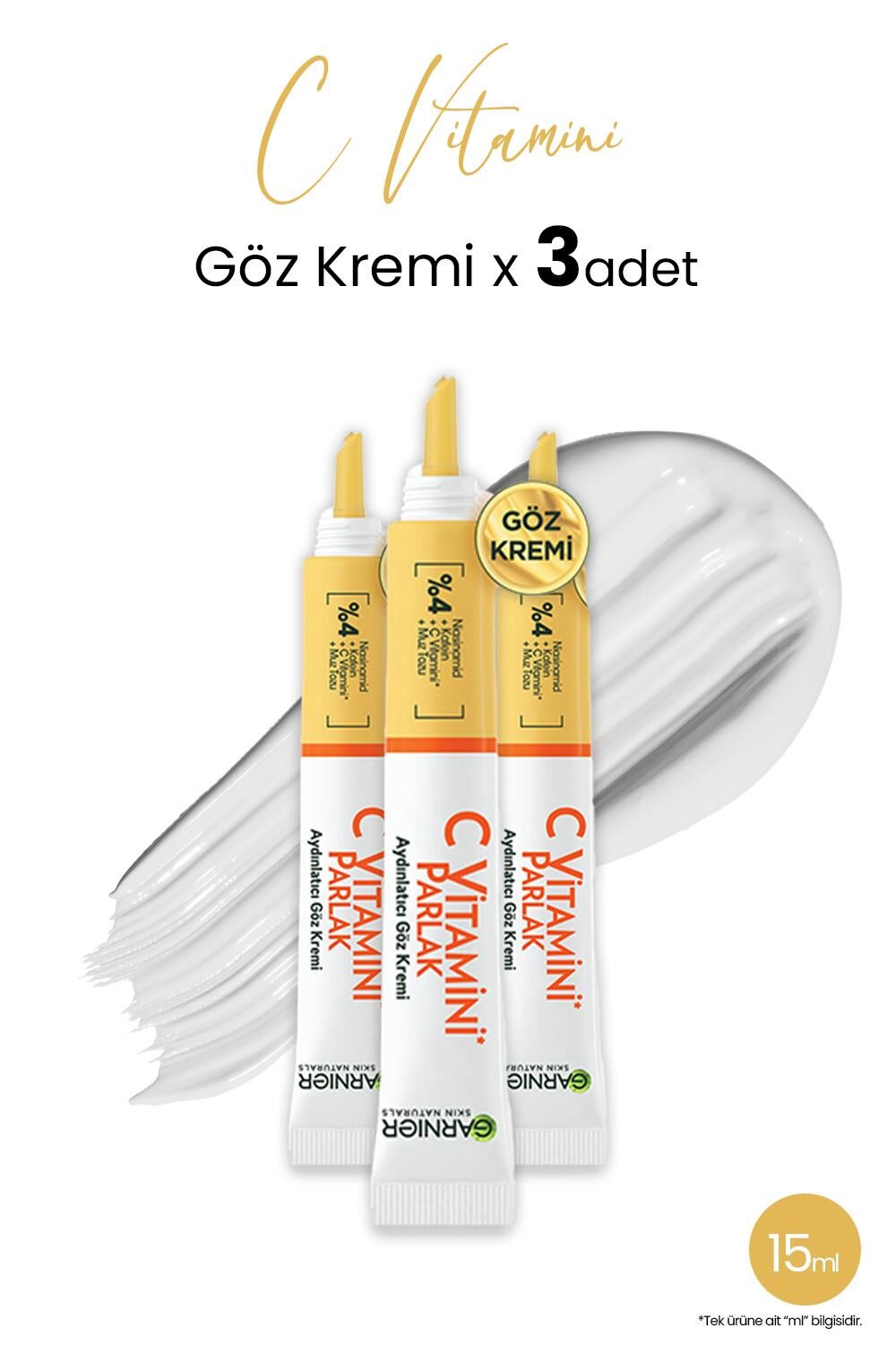 Garnier Aydınlatıcı Göz Kremi C Vitamini 15 ml x 3 adet