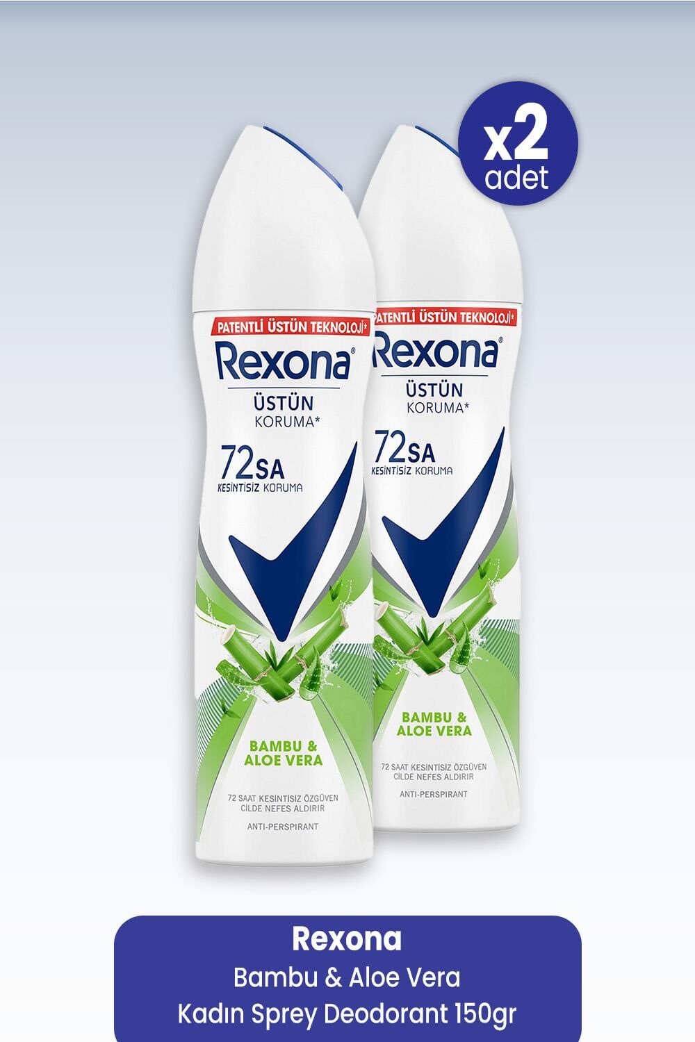 Rexona Bambu & Aloe Vera Kadın Sprey Deodorant 150 ml x 2 Adet