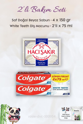 Colgate Baking Soda 2 x 75 ml Diş Macunu, H. Şakir Saf Doğal Sabun 4 x 150 gr ve ROSIE