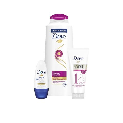 Dove Uzun Saç Terapisi Şampuan, Saç Kremi ve Original Roll-On