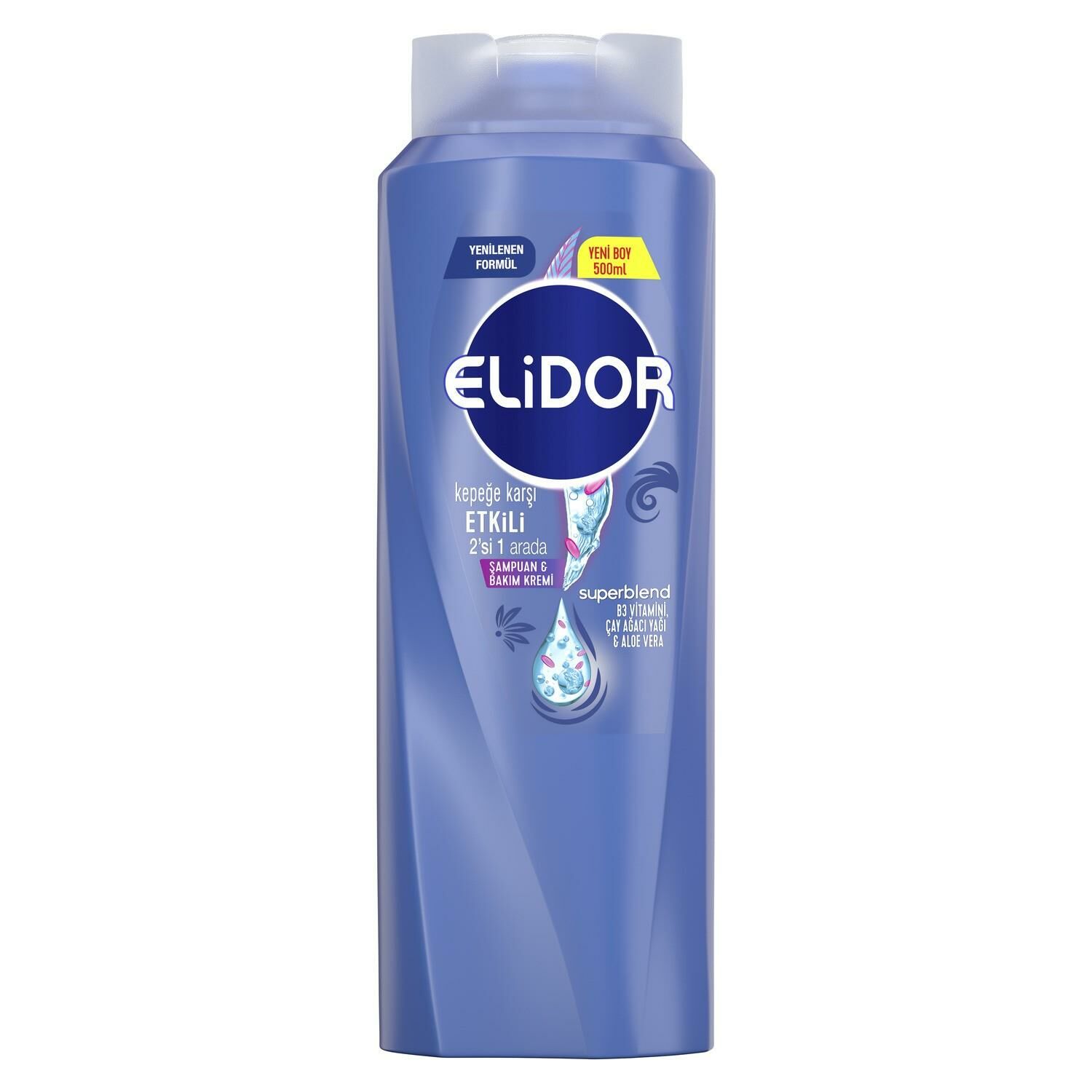 Elidor Superblend 2'si 1 Arada Şampuan ve Saç Bakım Kremi Kepeğe Karşı Etkili B3 Vitamini 500 ML
