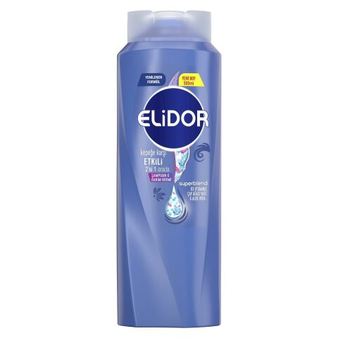 Elidor Superblend 2'si 1 Arada Şampuan ve Saç Bakım Kremi Kepeğe Karşı Etkili B3 Vitamini 500 ML