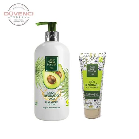 Eyüp Sabri Tuncer Avokado Yağlı El Ve Vücut Losyonu 500 ML, Zeytinyağlı Ev ve Vücut Kremi 215 ML