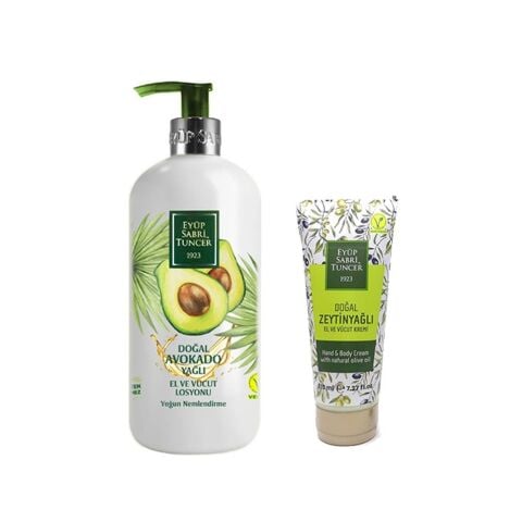 Eyüp Sabri Tuncer Avokado Yağlı El Ve Vücut Losyonu 500 ML, Zeytinyağlı Ev ve Vücut Kremi 215 ML