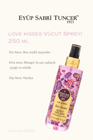 3 Adet Eyüp Sabri Tuncer Pj Body Splash Love Kisses 250 ml ve ROSIE Pamuk 60'lı
