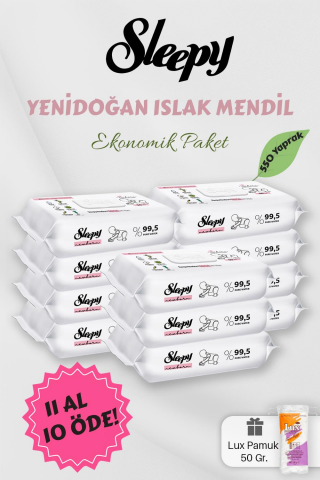 Yenidoğan Islak Mendil 11 AL 10 Öde Hediyeli