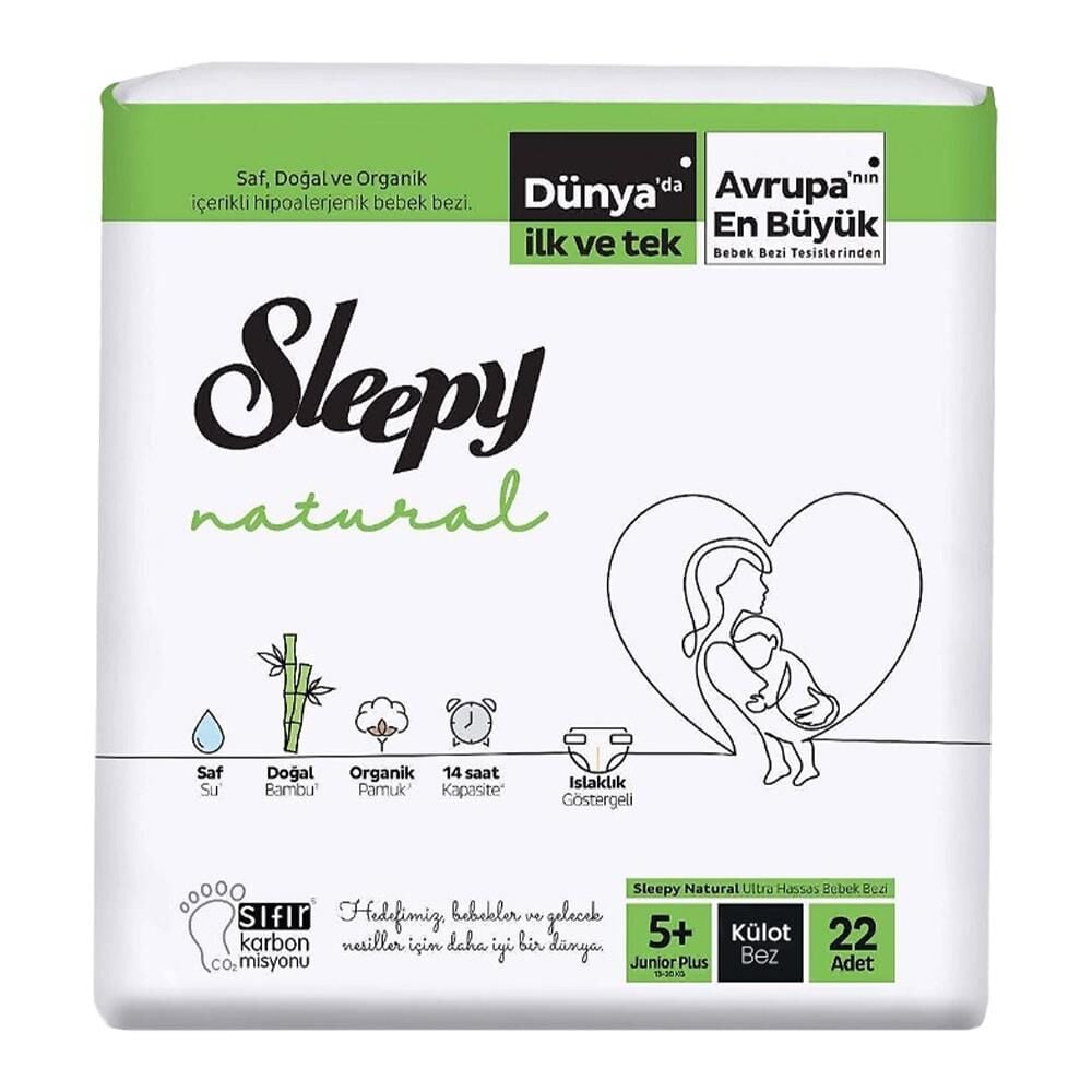 Sleepy Natural Bebek Külot Bez 5+ Numara Junior Plus 22' li