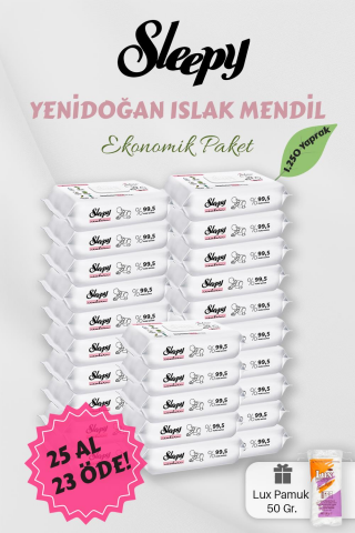 Yenidoğan Islak Mendil 25 AL 23 Öde Hediyeli