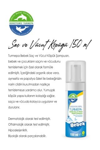 Turmepa Bebek Saç ve Vücut Köpük Şampuanı 150 ML