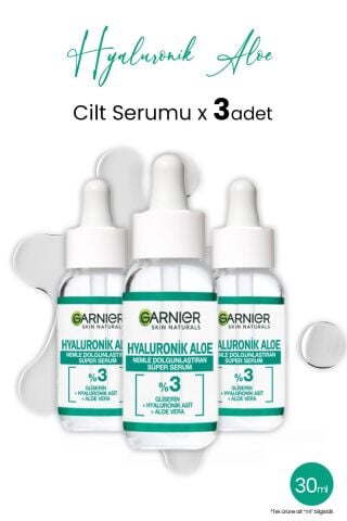 Garnier Süper Serum Dolgunlaştıran Hyaluronik Aloe 30 ml x 3 adet