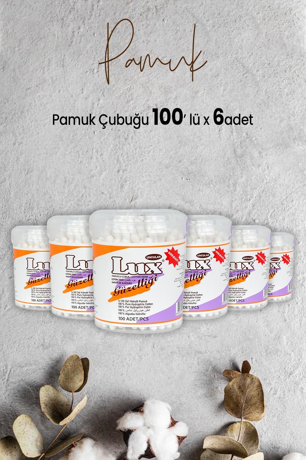 Lux Pamuk Çubuğu 100' lü x 6 Adet