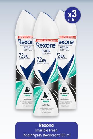 Rexona Invisible Fresh Kadın Sprey Deodorant 150 ml x 3 Adet