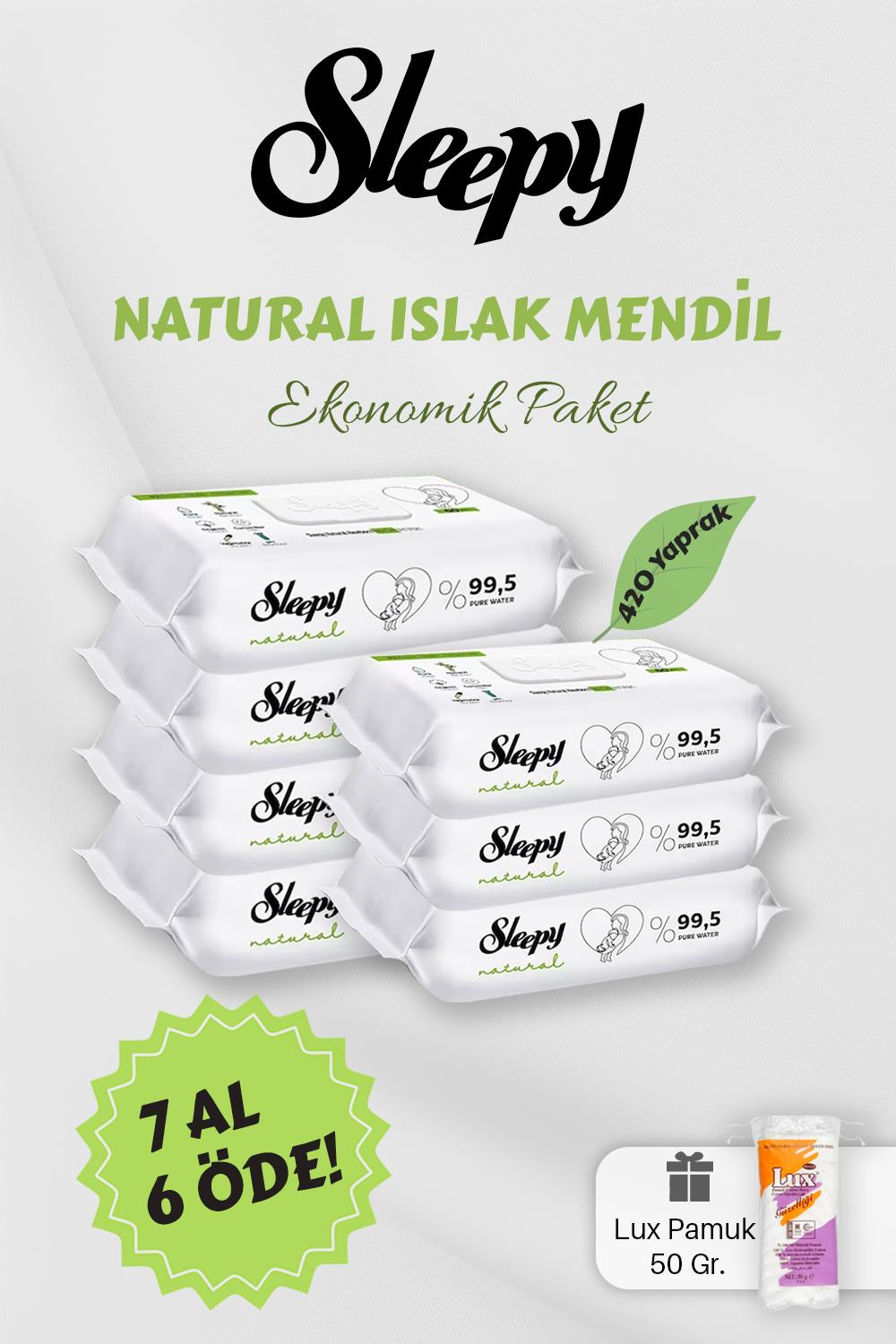 Sleepy Natural Islak Bebek Havlusu 7 AL 6 Öde Hediyeli