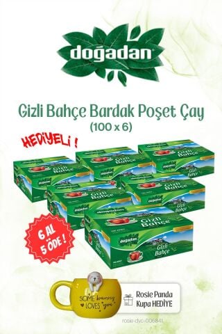 Doğadan 6 AL 5 ÖDE Bardak Poşet Çay 100'lü Gizli Bahçe ve ROSIE