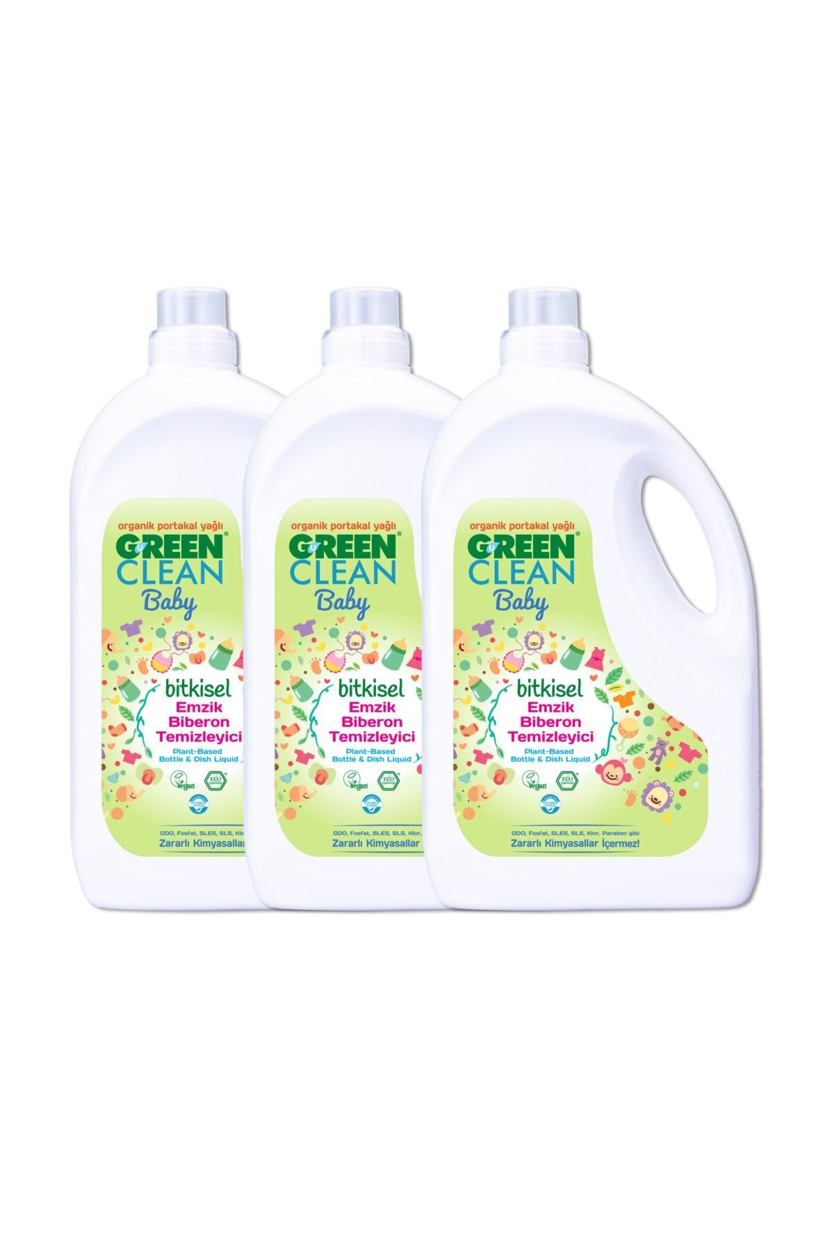 Green Clean Baby Organik Portakal Yağlı Bitkisel Emzik Biberon Temizleyici 2,75 L 3'lü