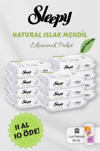 Sleepy Natural Islak Bebek Havlusu 11 AL 10 Öde Hediyeli