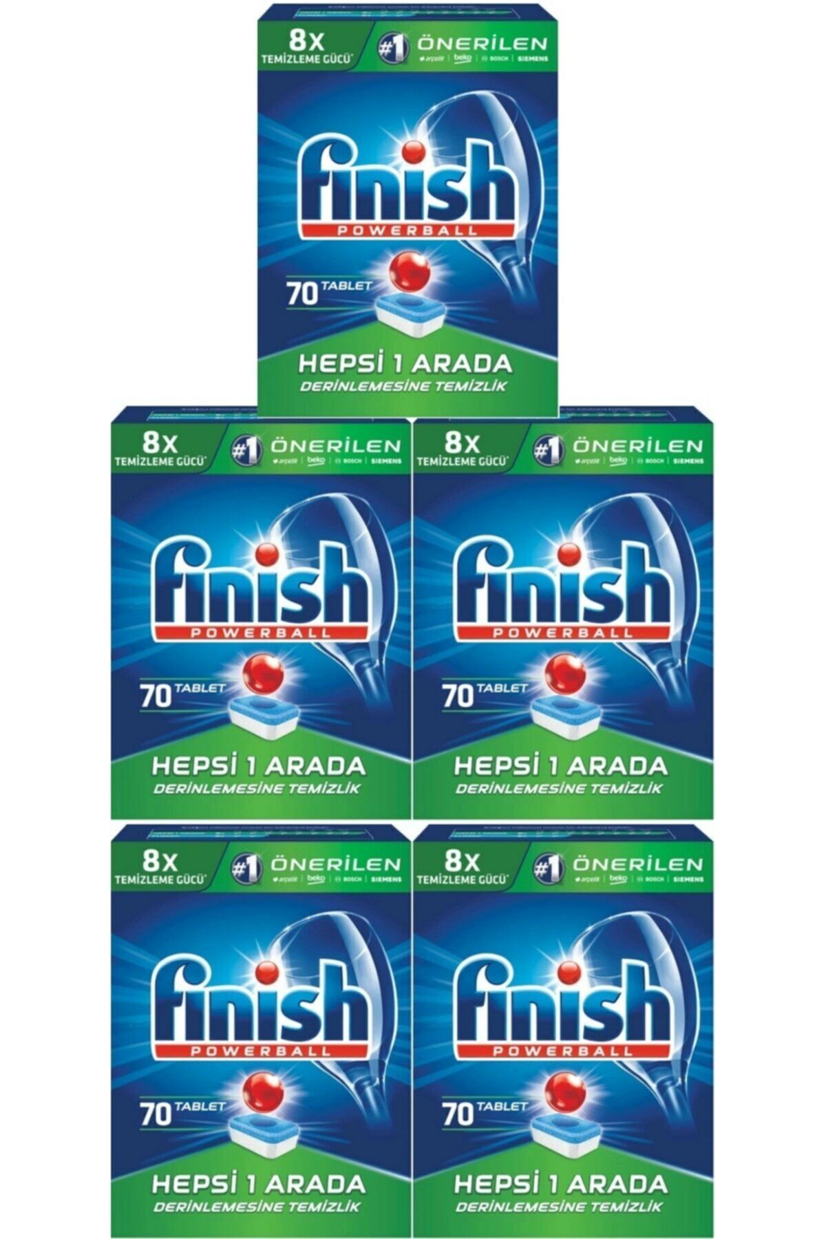 Finish Hepsi Bir Arada Bulaşık Makinesi Deterjanı Tableti 70 Yıkama x 5
