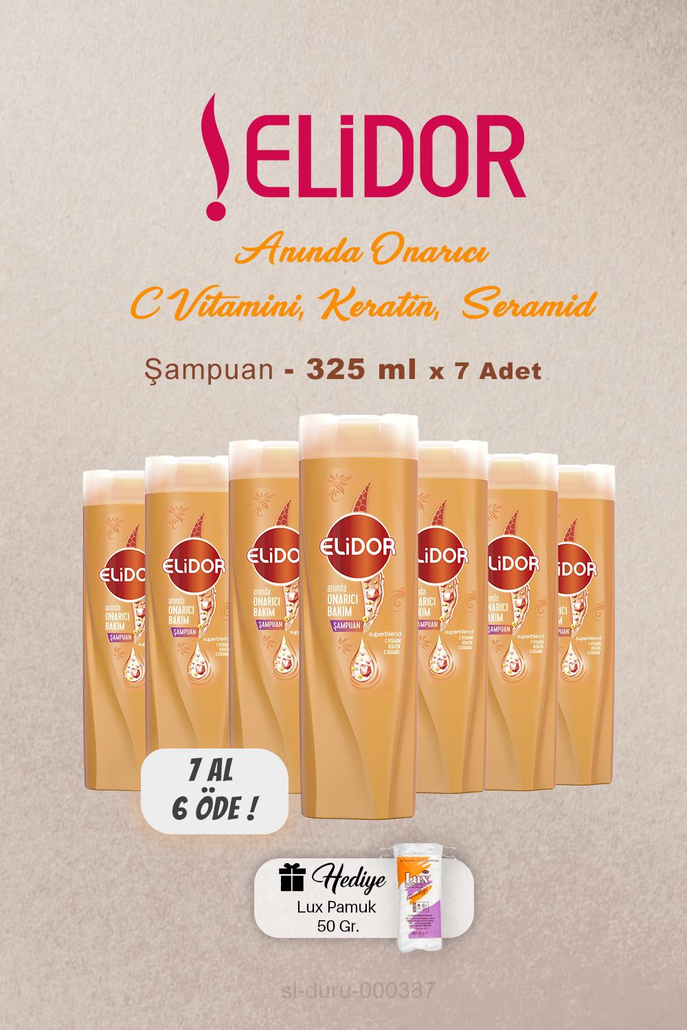 7 AL 6 ÖDE Elidor Superblend Onarıcı Şampuan 325 ml, Pamuk Hediyeli