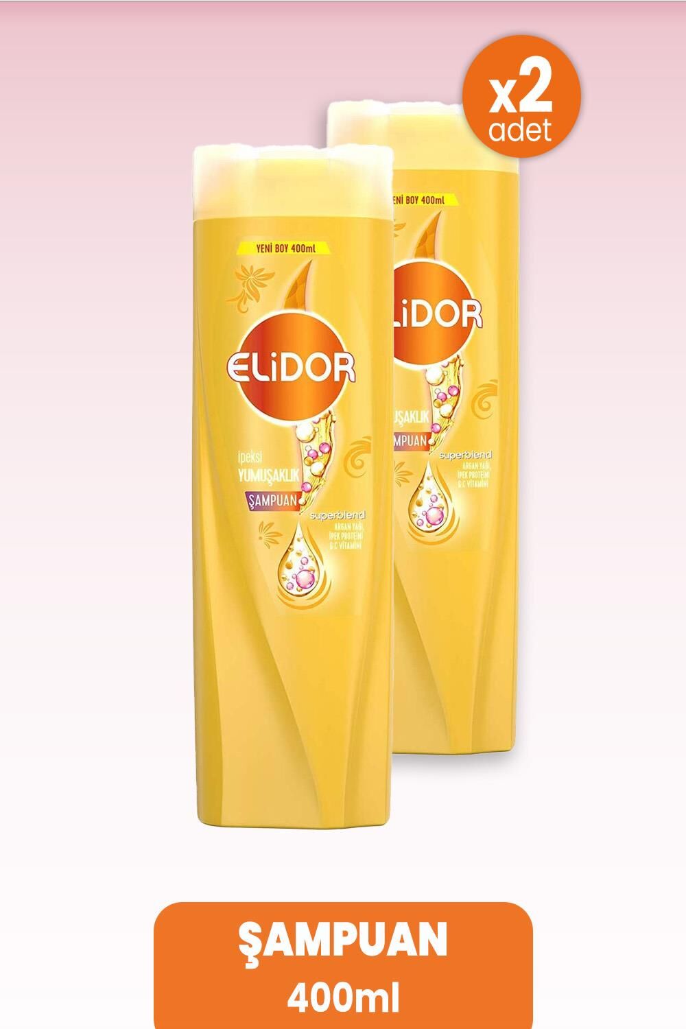 Elidor Superblend Şampuan İpeksi Yumuşaklık 400 ml x 2 Adet