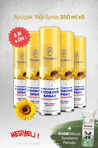 Premium Ayçiçek Yağı 250 ML, 5 AL 4 ÖDE Hediyeli