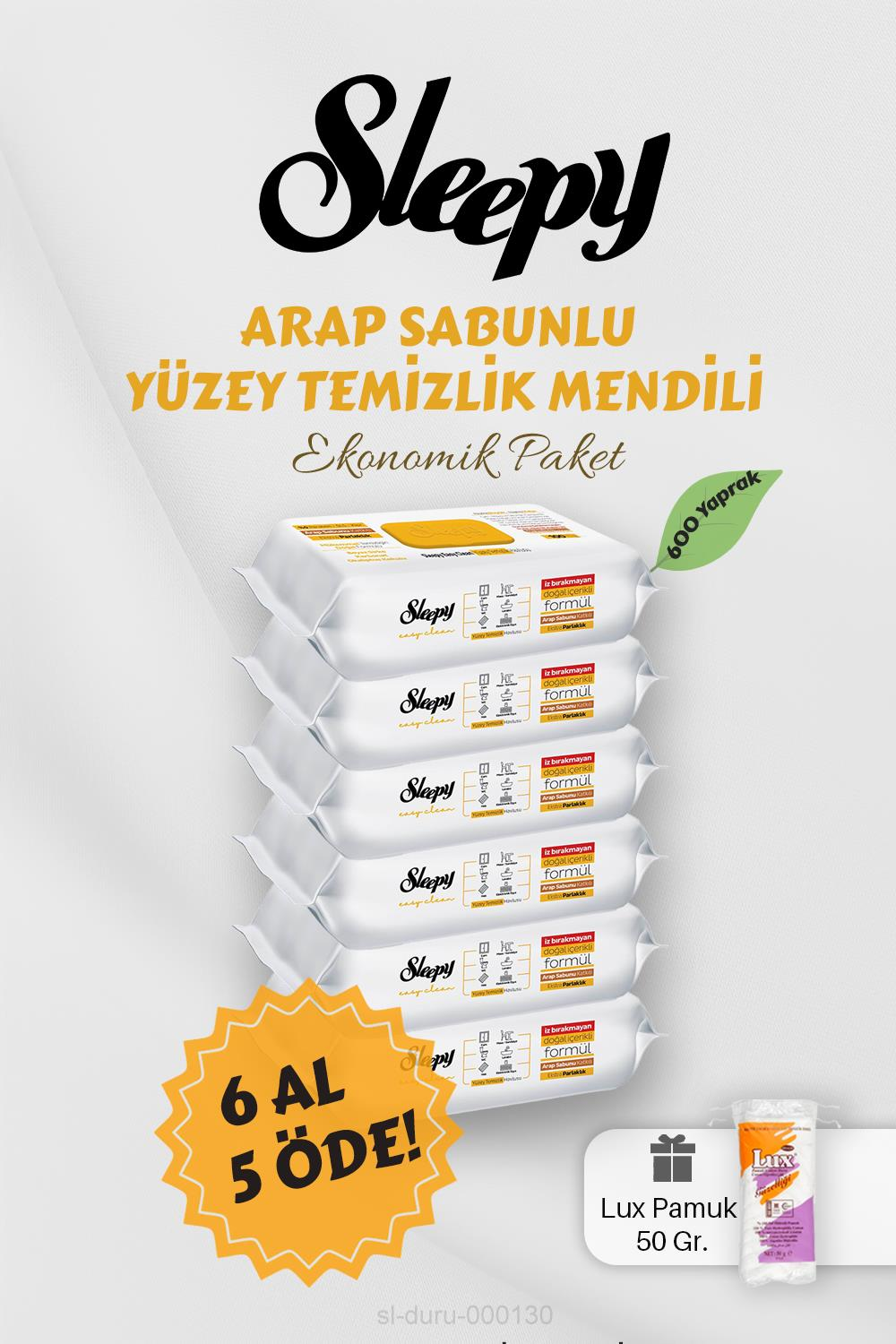 Sleepy Arap Sabunlu Yüzey Havlusu 6 AL 5 Öde Hediyeli