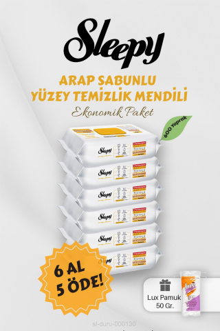 Sleepy Arap Sabunlu Yüzey Havlusu 6 AL 5 Öde Hediyeli