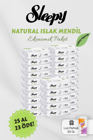 Sleepy Natural Islak Bebek Havlusu 25 AL 23 Öde Hediyeli