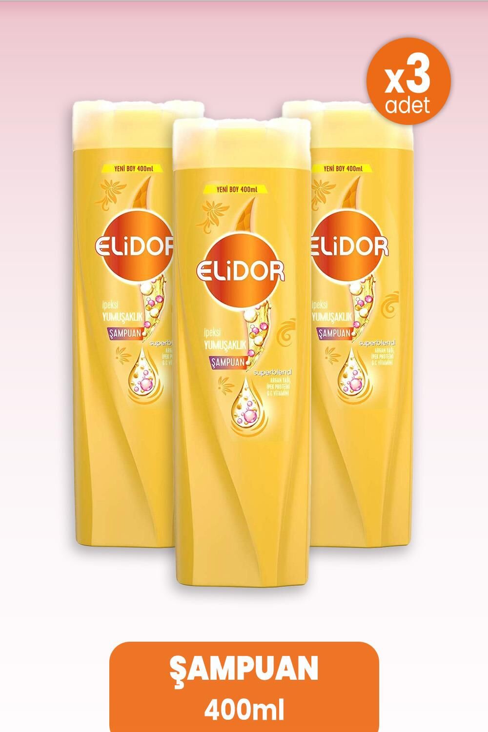 Elidor Superblend Şampuan İpeksi Yumuşaklık 400 ml x 3 Adet