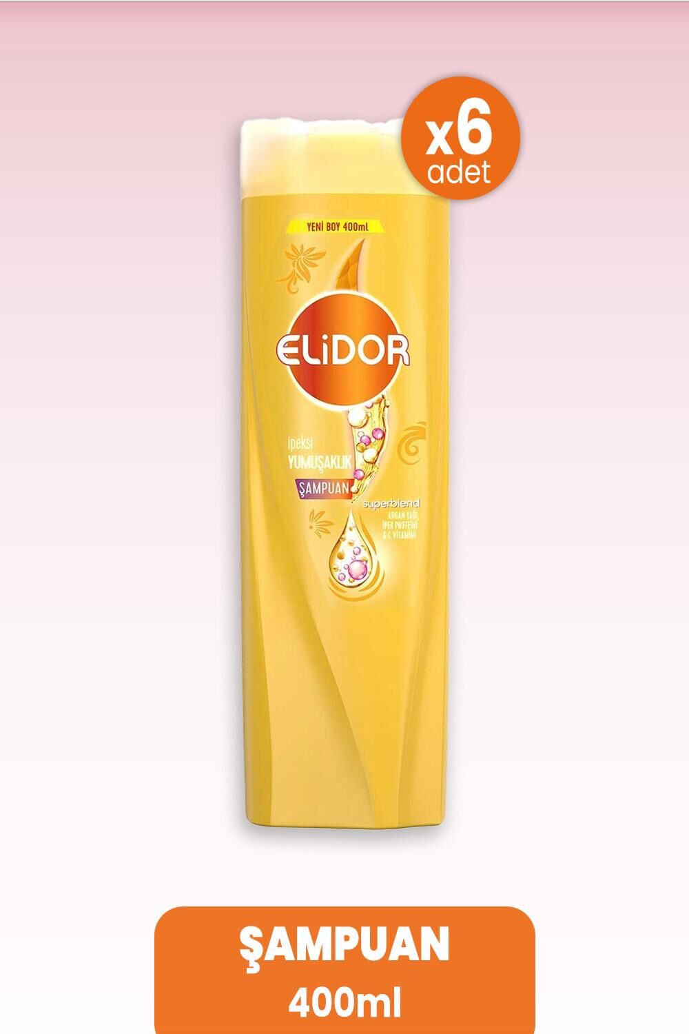 Elidor Superblend Şampuan İpeksi Yumuşaklık 400 ml x 6 Adet