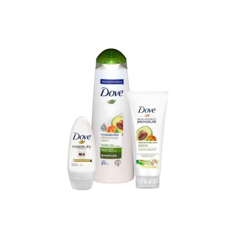 Dove Avokado Özlü Şampuan, Saç Kremi ve Invisible Dry Roll-On