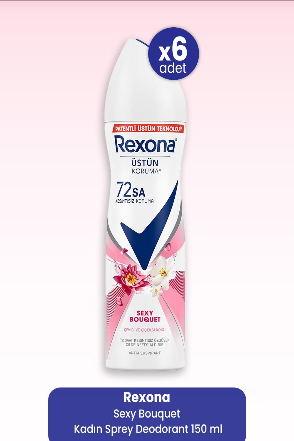 Rexona Sexy Bouquet Kadın Sprey Deodorant 150 ml x 6 Adet