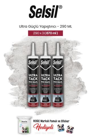 Selsil 3'lü Ultra Güçlü Yapıştırıcı, 290 ml ve rosie pamuk