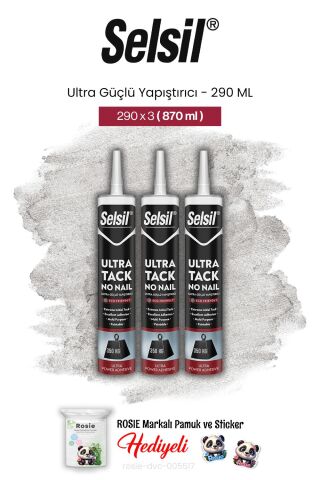 Selsil 3'lü Ultra Güçlü Yapıştırıcı, 290 ml ve rosie pamuk