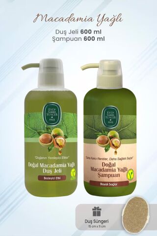 Eyüp Sabri Tuncer Macadamia Şampuan, Duş Jeli 600 ml ve Duş Süngeri