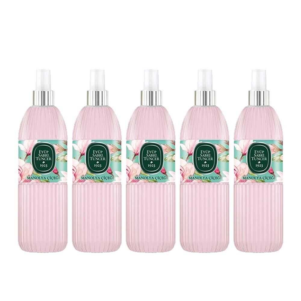 Eyüp Sabri Tuncer Manolya Çiçeği Kolonyası Silindir Pet Sprey Şişe 150 ML x 5 Adet