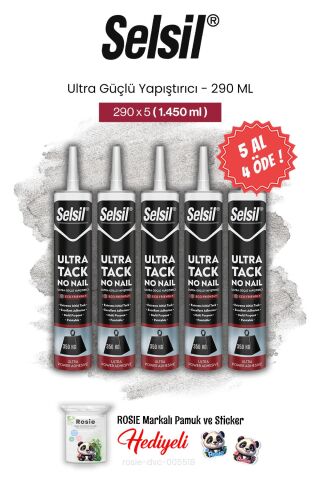Selsil 5 AL 4 ÖDE Ultra Güçlü Yapıştırıcı, 290 ml ve rosie pamuk