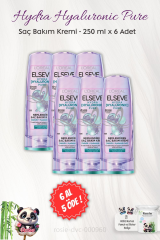 6 AL 5 ÖDE Elseve Hydra Hyaluronic Pure Saç Bakım Kremi 250 ml ve ROSIE
