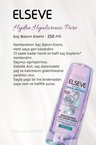6 AL 5 ÖDE Elseve Hydra Hyaluronic Pure Saç Bakım Kremi 250 ml ve ROSIE