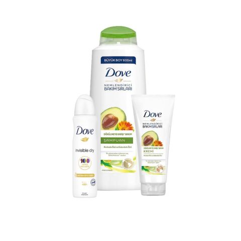 Dove Avokado Özlü Şampuan, Saç Kremi ve Invisible Dry Deodorant