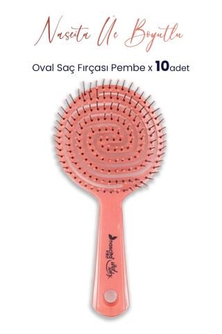 Nascita Üç Boyutlu Oval Saç Fırçası Pembe x 10 Adet