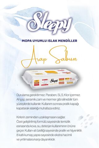 Sleepy Mop Ailesi Mopa uyumlu Islak Havlular 7'li Set, Rosie Hediyeli