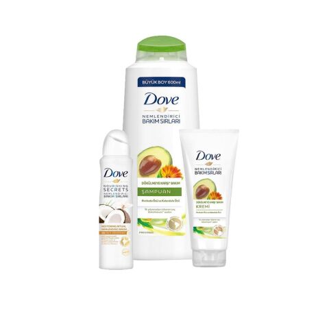 Dove Avokado Özlü Şampuan, Saç Kremi ve Hindistan Cevizi Sprey Deodorant