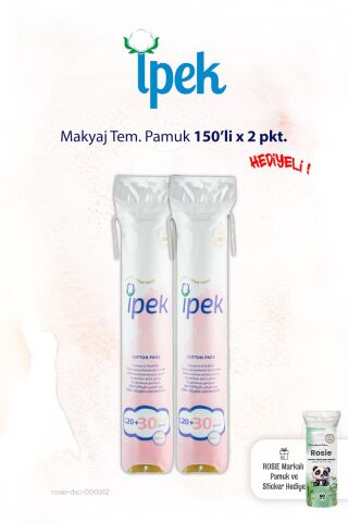 İpek 150'li x 2 paket Makyaj Temizleme Pamuğu ve ROSIE