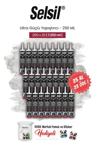 Selsil 290 ml 25 AL 23 ÖDE Ultra Güçlü Yapıştırıcı, ve rosie pamuk