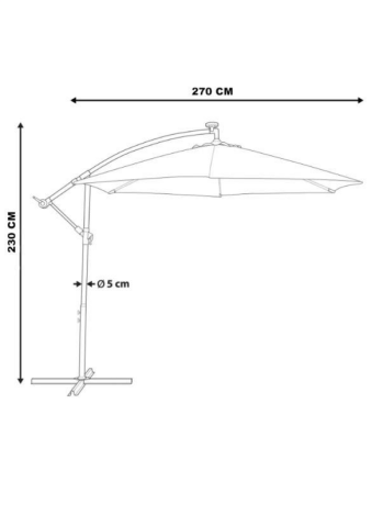 Parasol Şemsiye Krem Eğilebilme Özelliği - Ayak Çapı: 48 Cm -Polyester