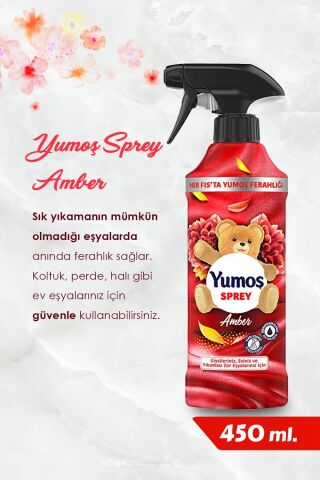 Yumoş Sprey Lotus, Sakura, Amber ve Lilyum 450 Ml Yıkanması Zor Eşyalar ve ROSIE