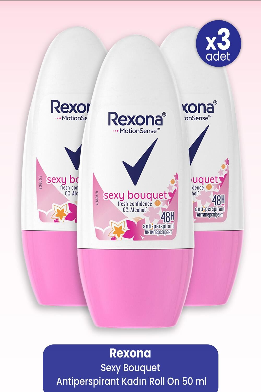 Rexona SeRexona Sexy Bouquet Antiperspirant Kadın Roll On 50 ml x 3 Adet