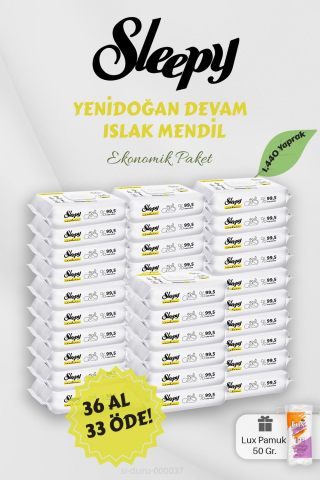 Sleepy Bebek Bakım Havlusu 36 AL 33 Öde Hediyeli