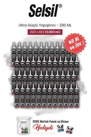 Selsil 48 AL 44 ÖDE 290 ml, Ultra Güçlü Yapıştırıcı ve rosie pamuk