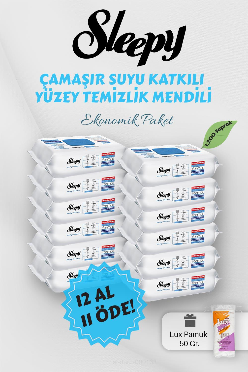 Sleepy Çamaşır Suyu Katkılı Yüzey Havlusu 12 AL 11 Öde Hediyeli